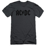 AC/DC Worn Logo Adult 30/1 T-Shirt Charcoal