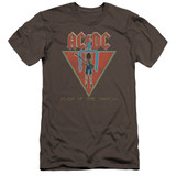 AC/DC Flick Of The Switch Premuim Canvas Adult Slim Fit T-Shirt Charcoal