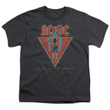 AC/DC Flick Of The Switch Youth 18/1 T-Shirt Charcoal