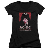 AC/DC High Voltage Live 1975 Junior Women's V-Neck T-Shirt Black