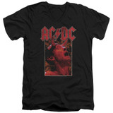 AC/DC Horns Adult V-Neck T-Shirt Black