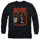 AC/DC Group Distressed Adult Long Sleeve T-Shirt Black