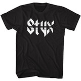 Styx White Logo Black Adult T-Shirt