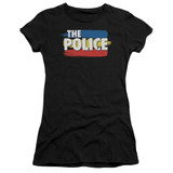 The Police Three Stripes Logo S/S Junior Women's T-Shirt Sheer Black