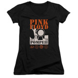 Pink Floyd Pompeii Junior Women's V-Neck T-Shirt Black