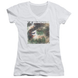 Pink Floyd Saucerful Of Secrets Junior Women's V-Neck T-Shirt White