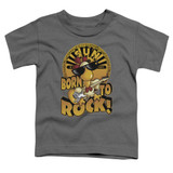 Sun Records Born To Rock S/S Toddler T-Shirt Charcoal