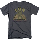 Sun Records Original Son S/S Adult 18/1 T-Shirt Charcoal