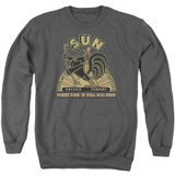 Sun Records Sun Rooster Adult Crewneck Sweatshirt Charcoal