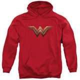 Wonder Woman Movie Wonder Woman Logo Adult Pullover Hoodie Sweatshirt Red