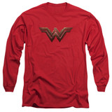 Wonder Woman Movie Wonder Woman Logo Long Sleeve Adult 18/1 T-Shirt Red