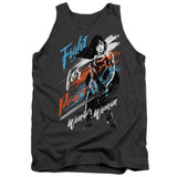 Wonder Woman Movie Fight For Peace Adult Tank Top Charcoal