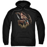 Wonder Woman Movie Fight Adult Pullover Hoodie Sweatshirt Black