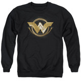 Wonder Woman Movie Lasso Logo Adult Crewneck Sweatshirt Black