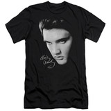 Elvis Presley Face Premuim Canvas Adult Slim Fit 30/1 T-Shirt Black