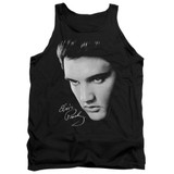 Elvis Presley Face Adult Tank Top T-Shirt Black