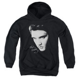 Elvis Presley Face Youth Pullover Hoodie Sweatshirt Black