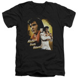 Elvis Presley Aloha Adult V-Neck T-Shirt Black
