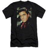 Elvis Presley Red Scarf Premuim Canvas Adult Slim Fit 30/1 T-Shirt Black