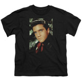 Elvis Presley Red Scarf Youth T-Shirt Black