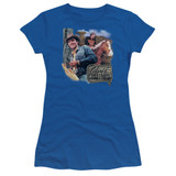 Elvis Presley Ranch Junior Women's Sheer T-Shirt Royal Blue