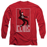 Elvis Presley One Jailhouse Adult Long Sleeve T-Shirt Red
