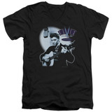 Elvis Presley Hillbilly Cat Adult V-Neck T-Shirt Black