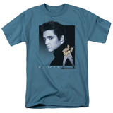 Elvis Presley Blue Rocker Adult 18/1 T-Shirt Slate