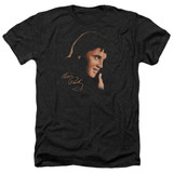 Elvis Presley Warm Portrait Adult Heather T-Shirt Black