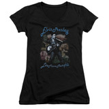 Elvis Presley Memphis Junior Women's V-Neck T-Shirt Black