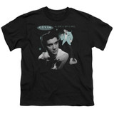 Elvis Presley Teal Portrait Youth T-Shirt Black