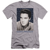 Elvis Presley Blue Sparkle Premuim Canvas Adult Slim Fit 30/1 T-Shirt Athletic Heather