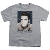 Elvis Presley Blue Sparkle Youth T-Shirt Athletic Heather