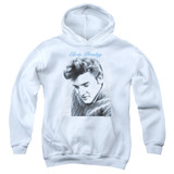 Elvis Presley Script Sweater Youth Pullover Hoodie Sweatshirt White