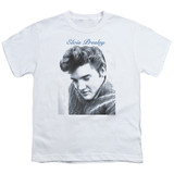 Elvis Presley Script Sweater Youth T-Shirt White