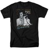 Elvis Presley Live In Vegas Adult 18/1 T-Shirt Black