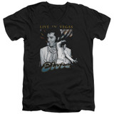 Elvis Presley Live In Vegas Adult V-Neck T-Shirt Black