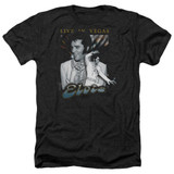 Elvis Presley Live In Vegas Adult Heather T-Shirt Black