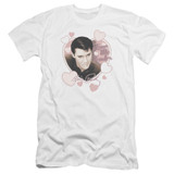 Elvis Presley Love Me Tender Premuim Canvas Adult Slim Fit 30/1 T-Shirt White