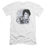 Elvis Presley Lonesome Tonight Premuim Canvas Adult Slim Fit 30/1 T-Shirt White