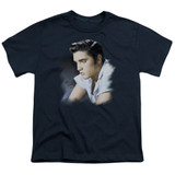 Elvis Presley Blue Profile Youth T-Shirt Navy