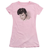 Elvis Presley Looking Down Junior Women's Sheer T-Shirt Pink