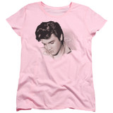 Elvis Presley Looking Down Women's T-Shirt Pink