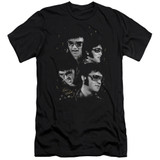 Elvis Presley Faces Premuim Canvas Adult Slim Fit 30/1 T-Shirt Black