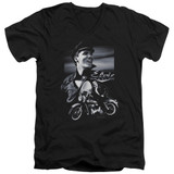 Elvis Presley Motorcycle Adult V-Neck T-Shirt Black