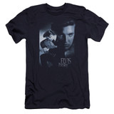 Elvis Presley Reverent Premuim Canvas Adult Slim Fit 30/1 T-Shirt Navy