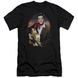 Elvis Presley Red Scarf 2 Premuim Canvas Adult Slim Fit 30/1 T-Shirt Black