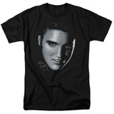 Elvis Presley Big Face Adult 18/1 T-Shirt Black