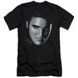 Elvis Presley Big Face Premium Canvas Adult Slim Fit T-Shirt Black