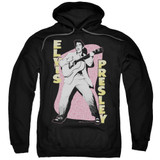Elvis Presley Pink Rock Adult Pullover Hoodie Sweatshirt Black